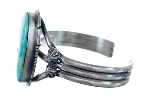 Authentic Turquoise and Sterling Silver Navajo Cuff Bracelet JX125326